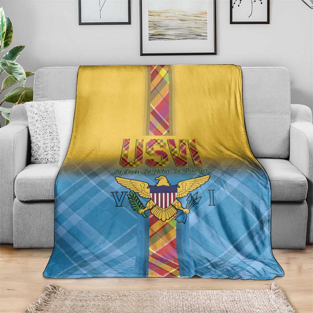 US Virgin Islands Blanket Madras Pattern Gradient Style - Wonder Print Shop
