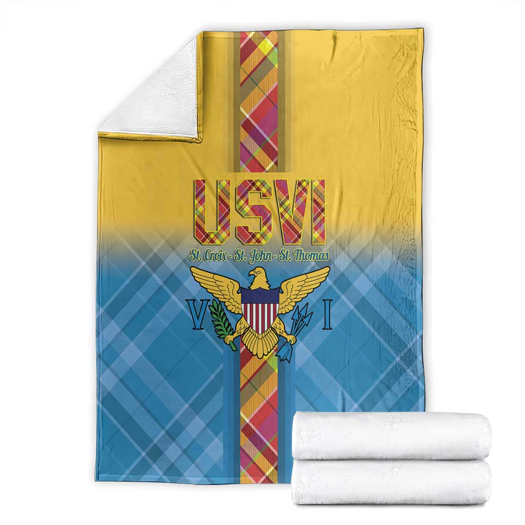 US Virgin Islands Blanket Madras Pattern Gradient Style - Wonder Print Shop