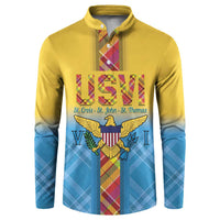 US Virgin Islands Button Sweatshirt Madras Pattern Gradient Style - Wonder Print Shop
