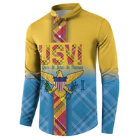 US Virgin Islands Button Sweatshirt Madras Pattern Gradient Style - Wonder Print Shop