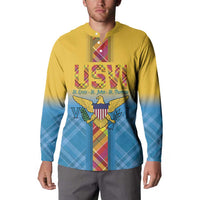 US Virgin Islands Button Sweatshirt Madras Pattern Gradient Style - Wonder Print Shop