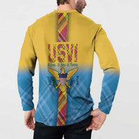 US Virgin Islands Button Sweatshirt Madras Pattern Gradient Style - Wonder Print Shop