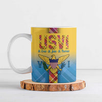 US Virgin Islands Ceramic Mug Madras Pattern Gradient Style - Wonder Print Shop