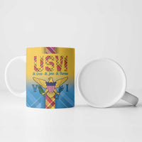 US Virgin Islands Ceramic Mug Madras Pattern Gradient Style - Wonder Print Shop