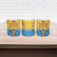 US Virgin Islands Ceramic Mug Madras Pattern Gradient Style - Wonder Print Shop