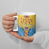 US Virgin Islands Ceramic Mug Madras Pattern Gradient Style - Wonder Print Shop