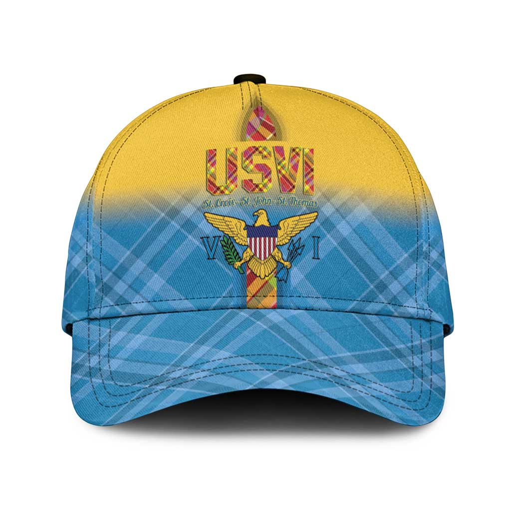 US Virgin Islands Classic Cap Madras Pattern Gradient Style - Wonder Print Shop