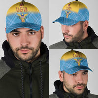 US Virgin Islands Classic Cap Madras Pattern Gradient Style - Wonder Print Shop