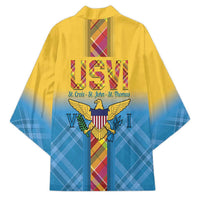 US Virgin Islands Kimono Madras Pattern Gradient Style - Wonder Print Shop