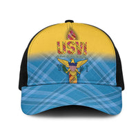 US Virgin Islands Mesh Trucker Cap Madras Pattern Gradient Style - Wonder Print Shop