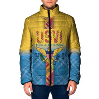 US Virgin Islands Padded Jacket Madras Pattern Gradient Style - Wonder Print Shop