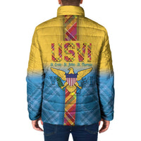 US Virgin Islands Padded Jacket Madras Pattern Gradient Style - Wonder Print Shop