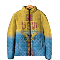 US Virgin Islands Padded Jacket Madras Pattern Gradient Style - Wonder Print Shop