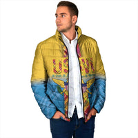 US Virgin Islands Padded Jacket Madras Pattern Gradient Style - Wonder Print Shop