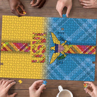 US Virgin Islands Puzzle Madras Pattern Gradient Style - Wonder Print Shop