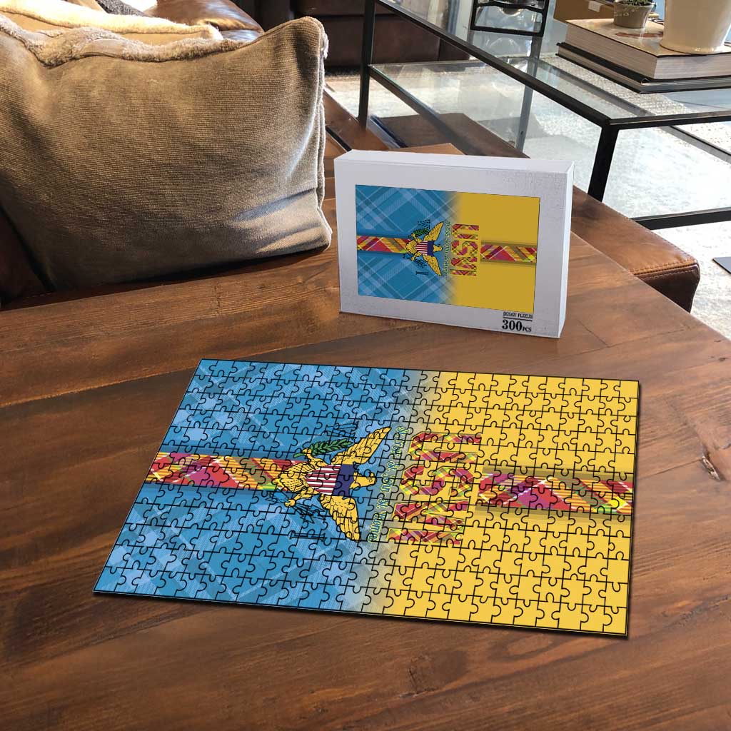 US Virgin Islands Puzzle Madras Pattern Gradient Style - Wonder Print Shop