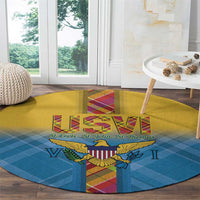 US Virgin Islands Round Carpet Madras Pattern Gradient Style - Wonder Print Shop