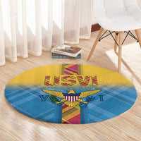 US Virgin Islands Round Carpet Madras Pattern Gradient Style - Wonder Print Shop
