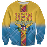 US Virgin Islands Sweatshirt Madras Pattern Gradient Style - Wonder Print Shop