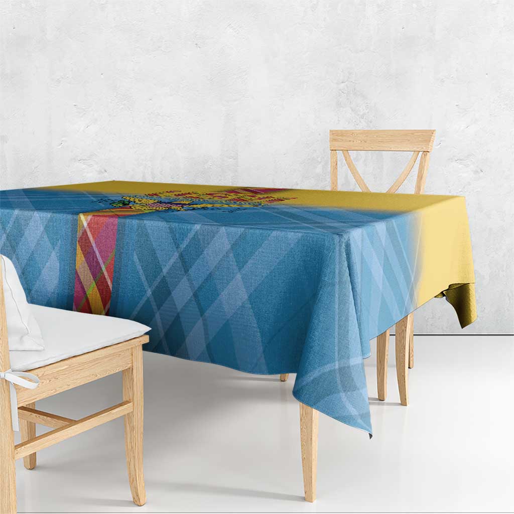 US Virgin Islands Tablecloth Madras Pattern Gradient Style - Wonder Print Shop