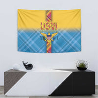 US Virgin Islands Tapestry Madras Pattern Gradient Style - Wonder Print Shop