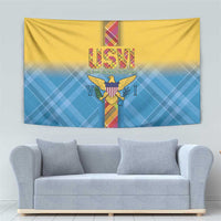 US Virgin Islands Tapestry Madras Pattern Gradient Style - Wonder Print Shop