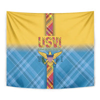 US Virgin Islands Tapestry Madras Pattern Gradient Style - Wonder Print Shop