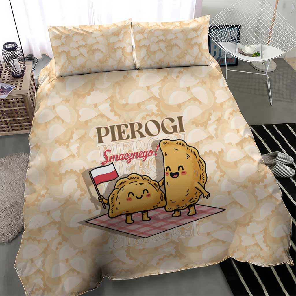 Poland Pierogi Bedding Set Cute Polish Dumplings Smacznego