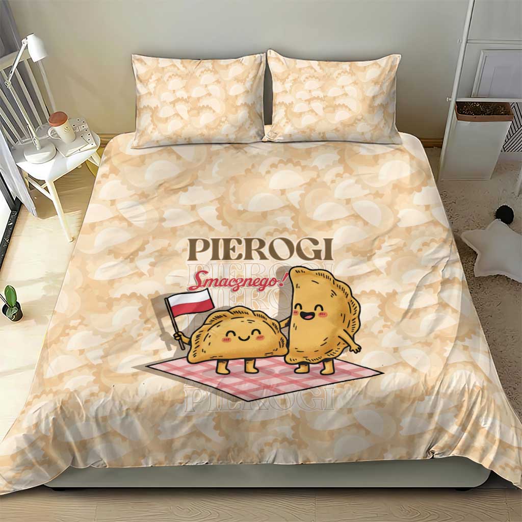 Poland Pierogi Bedding Set Cute Polish Dumplings Smacznego