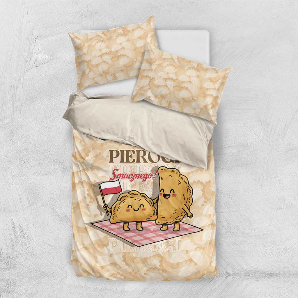 Poland Pierogi Bedding Set Cute Polish Dumplings Smacznego