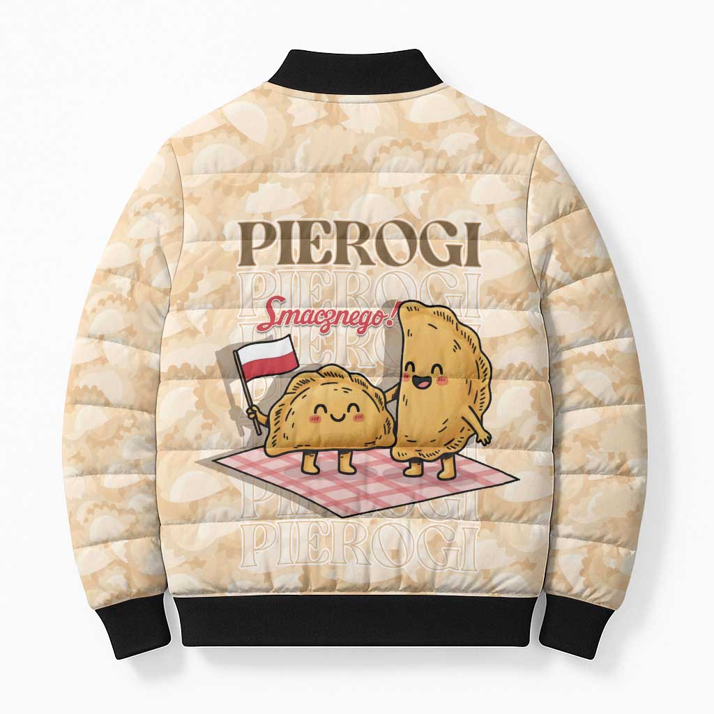 Poland Pierogi Bomber Puffer Jacket Cute Polish Dumplings Smacznego