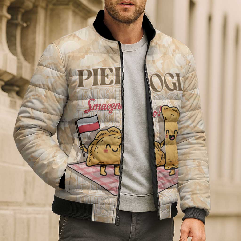 Poland Pierogi Bomber Puffer Jacket Cute Polish Dumplings Smacznego