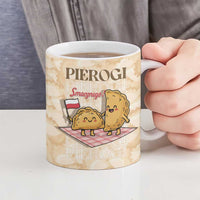 Poland Pierogi Ceramic Mug Cute Polish Dumplings Smacznego