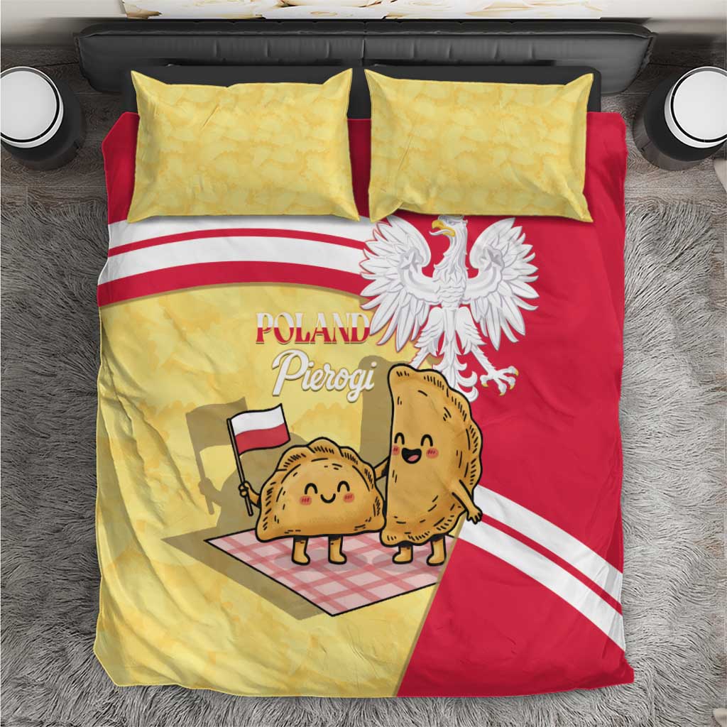 Poland Pierogi Bedding Set Polish Dumplings With Coat Of Arms