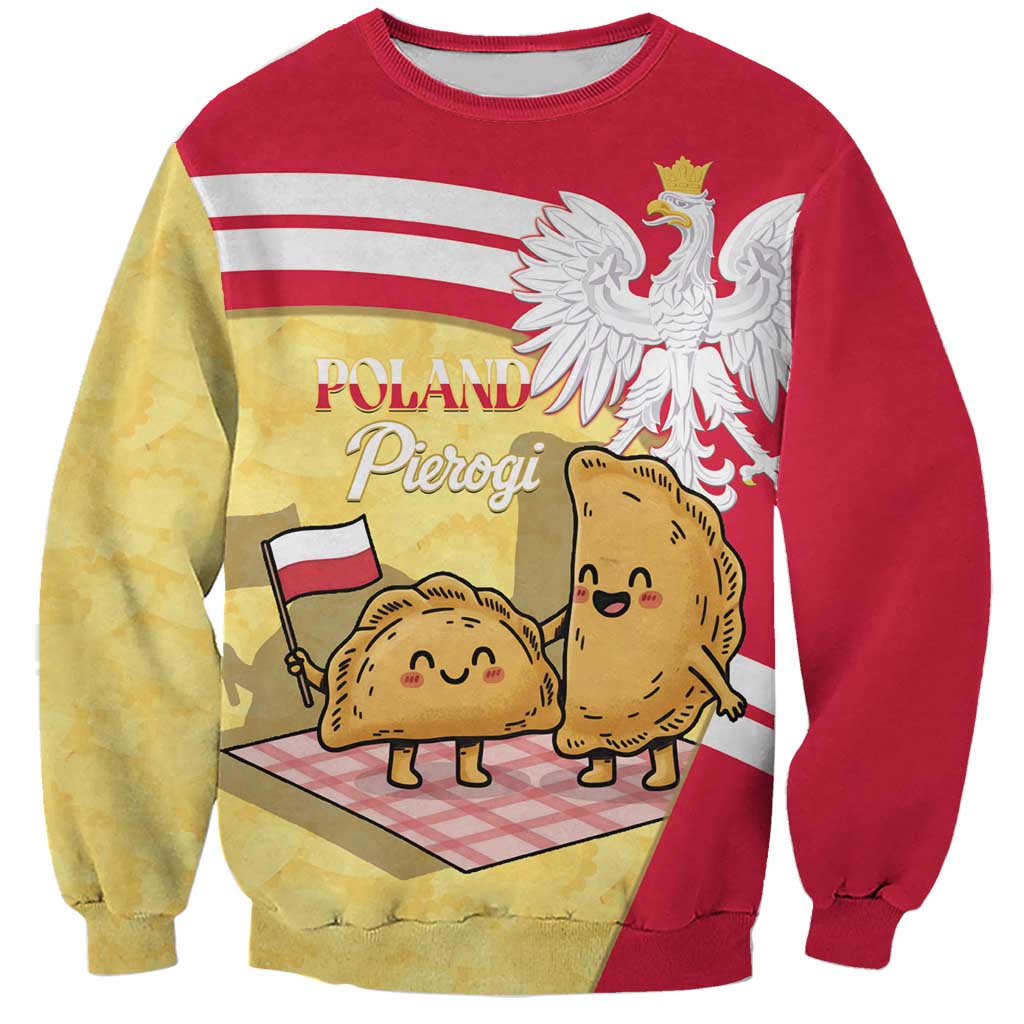 Personalised Poland Pierogi Sweatshirt Polish Dumplings With Coat Of Arms