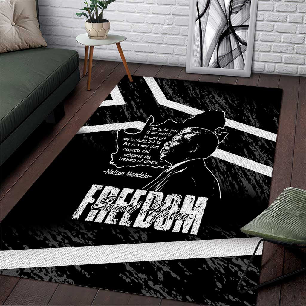 South Africa Freedom Day Area Rug Nelson Mandela With Map