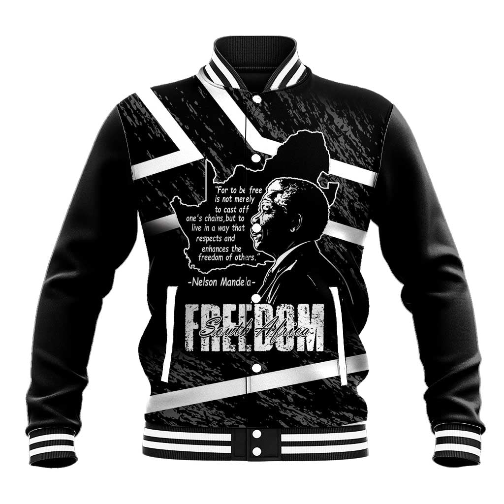 South Africa Freedom Day Baseball Jacket Nelson Mandela With Map