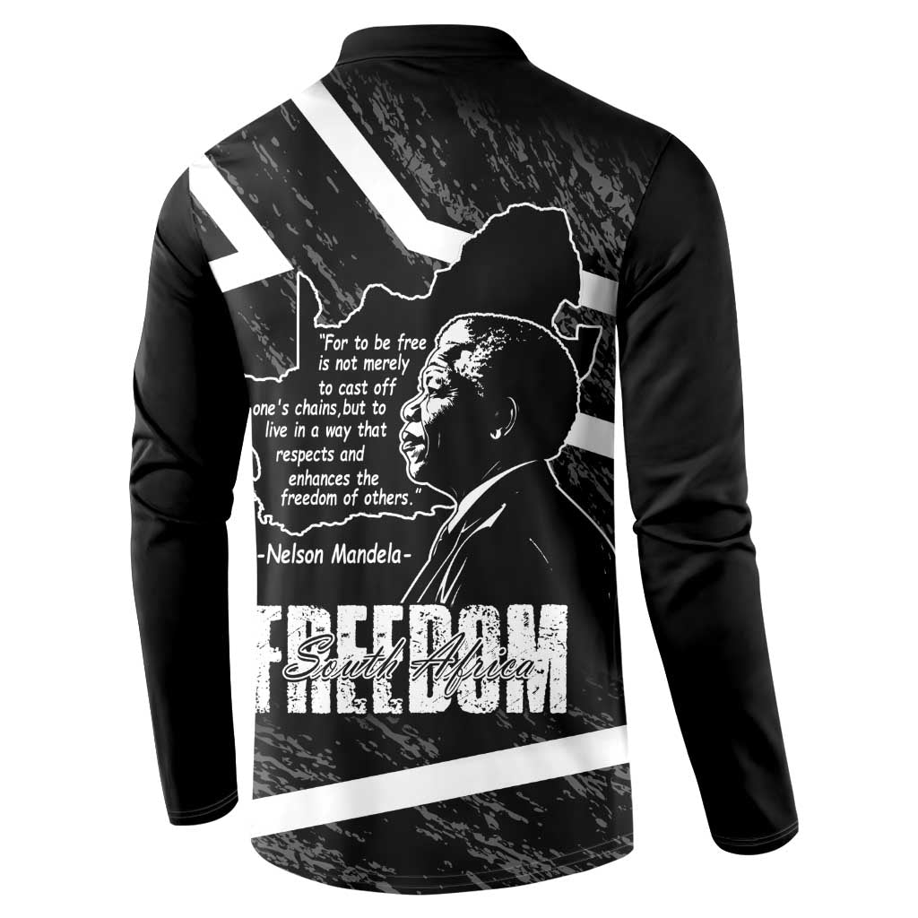 South Africa Freedom Day Button Sweatshirt Nelson Mandela With Map