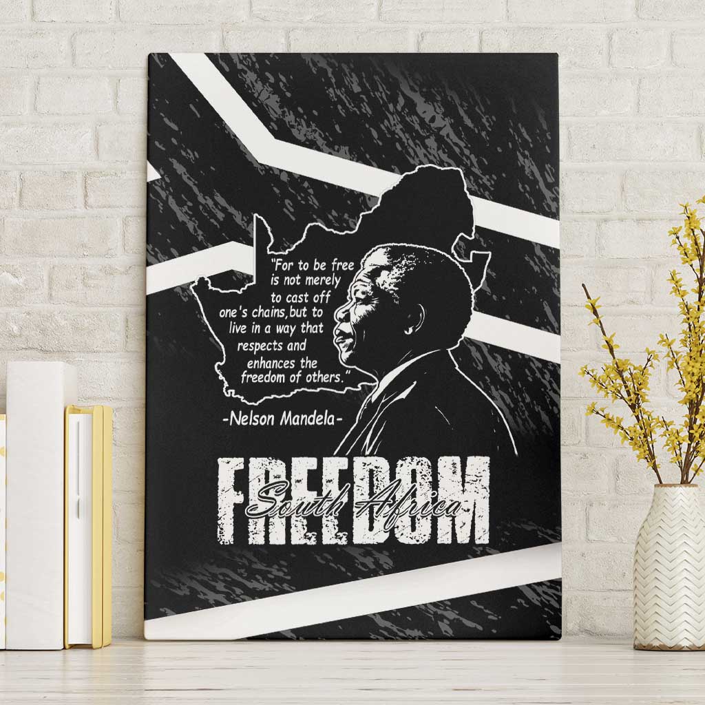 South Africa Freedom Day Canvas Wall Art Nelson Mandela With Map