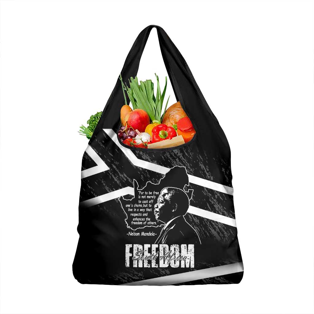 South Africa Freedom Day Grocery Bag Nelson Mandela With Map