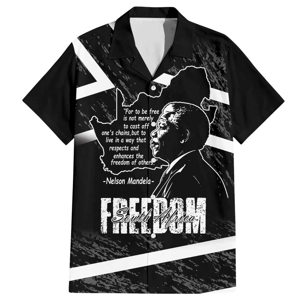 South Africa Freedom Day Hawaiian Shirt Nelson Mandela With Map