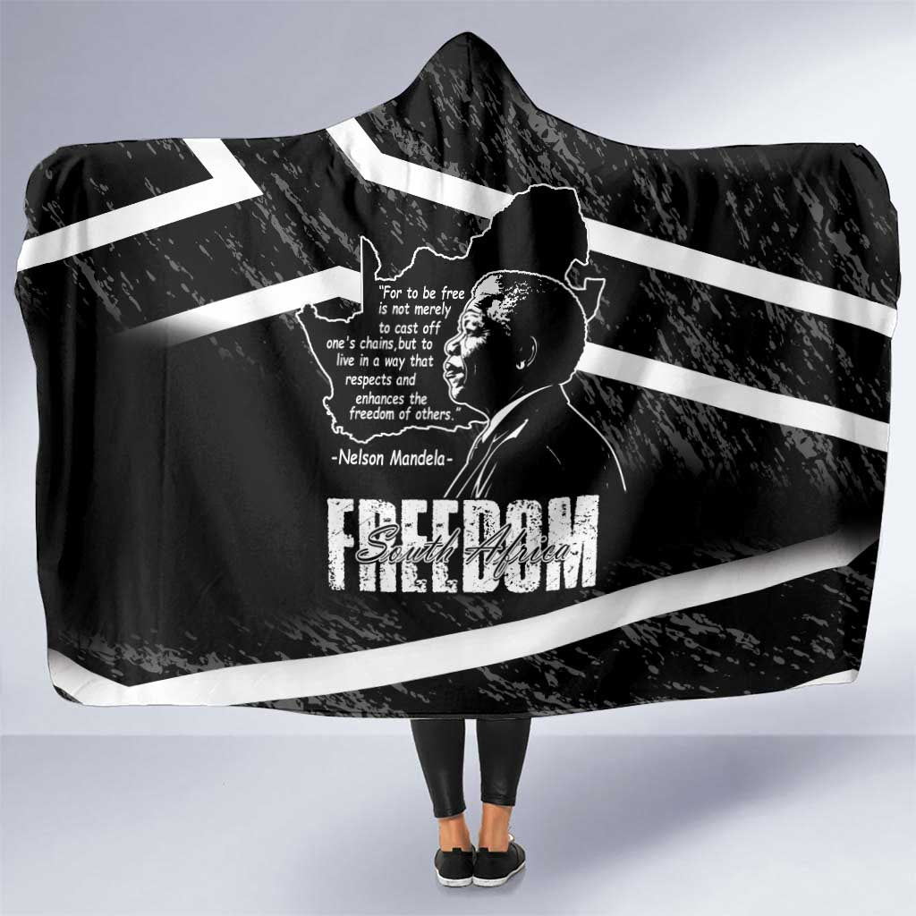 South Africa Freedom Day Hooded Blanket Nelson Mandela With Map