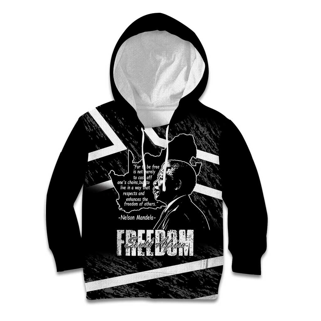 South Africa Freedom Day Kid Hoodie Nelson Mandela With Map