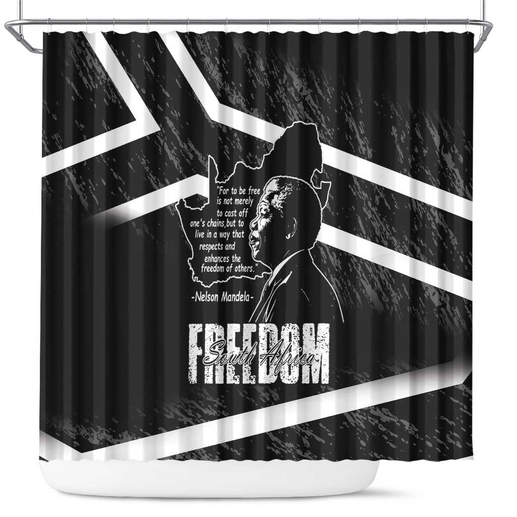 South Africa Freedom Day Shower Curtain Nelson Mandela With Map