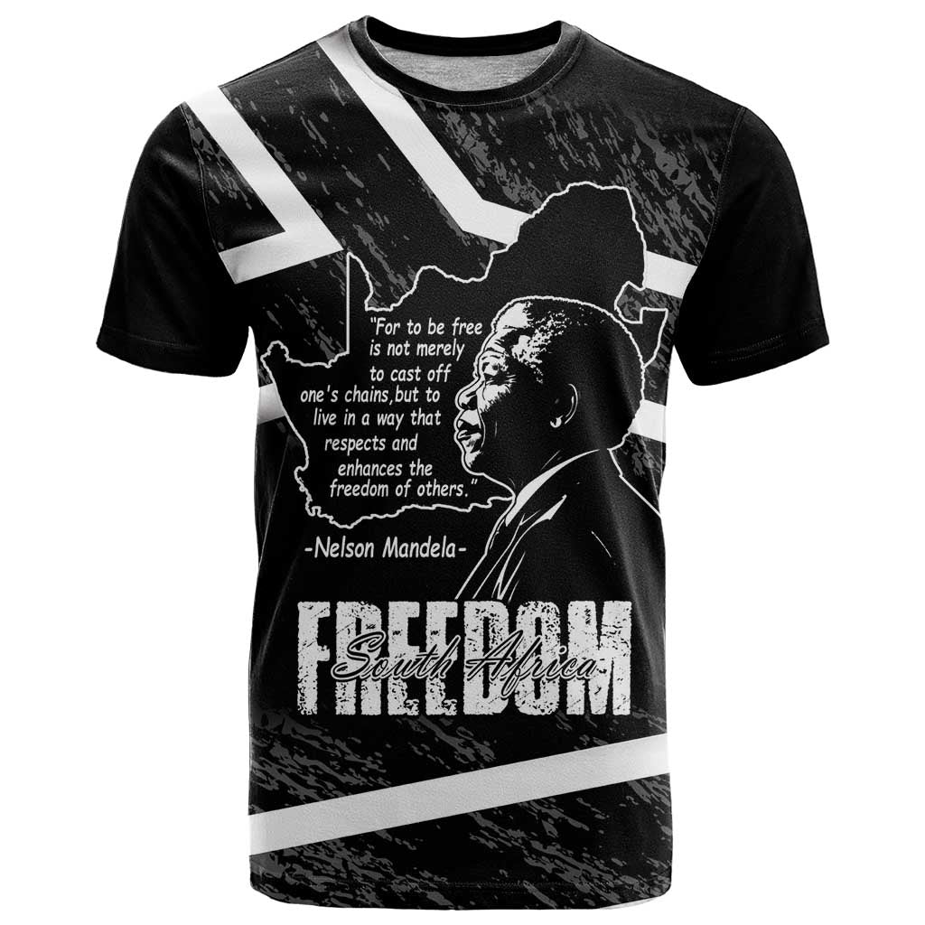 South Africa Freedom Day T Shirt Nelson Mandela With Map