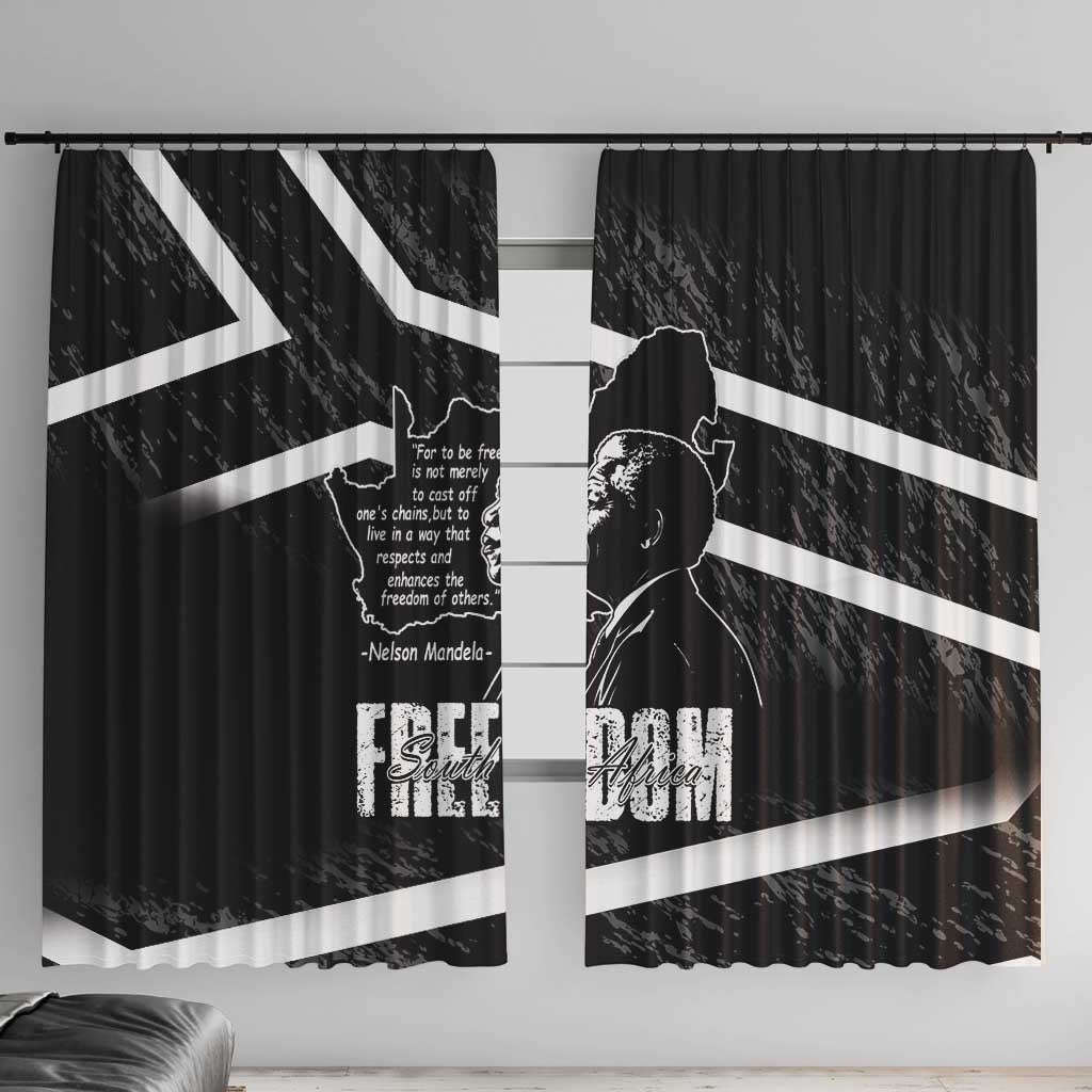 South Africa Freedom Day Window Curtain Nelson Mandela With Map