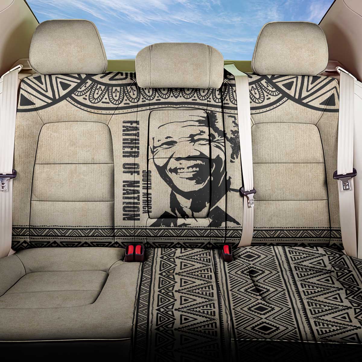 South Africa Nelson Mandela - Father Of Nation Back Car Seat Cover Vintage African Pattern