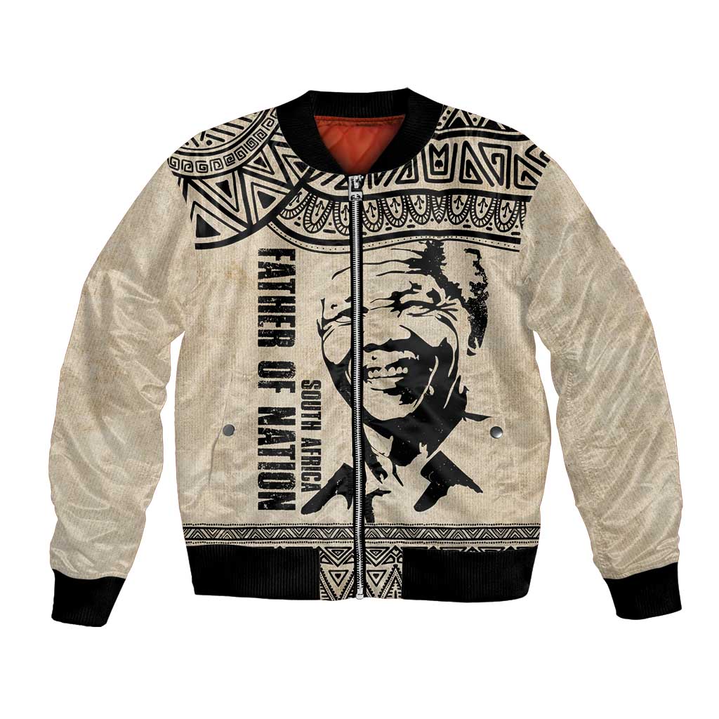 South Africa Nelson Mandela - Father Of Nation Bomber Jacket Vintage African Pattern