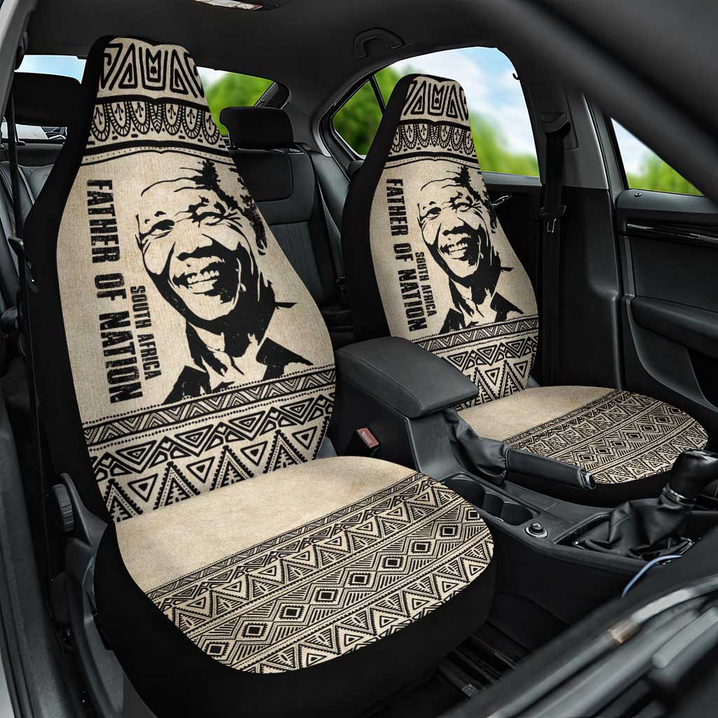 South Africa Nelson Mandela - Father Of Nation Car Seat Cover Vintage African Pattern