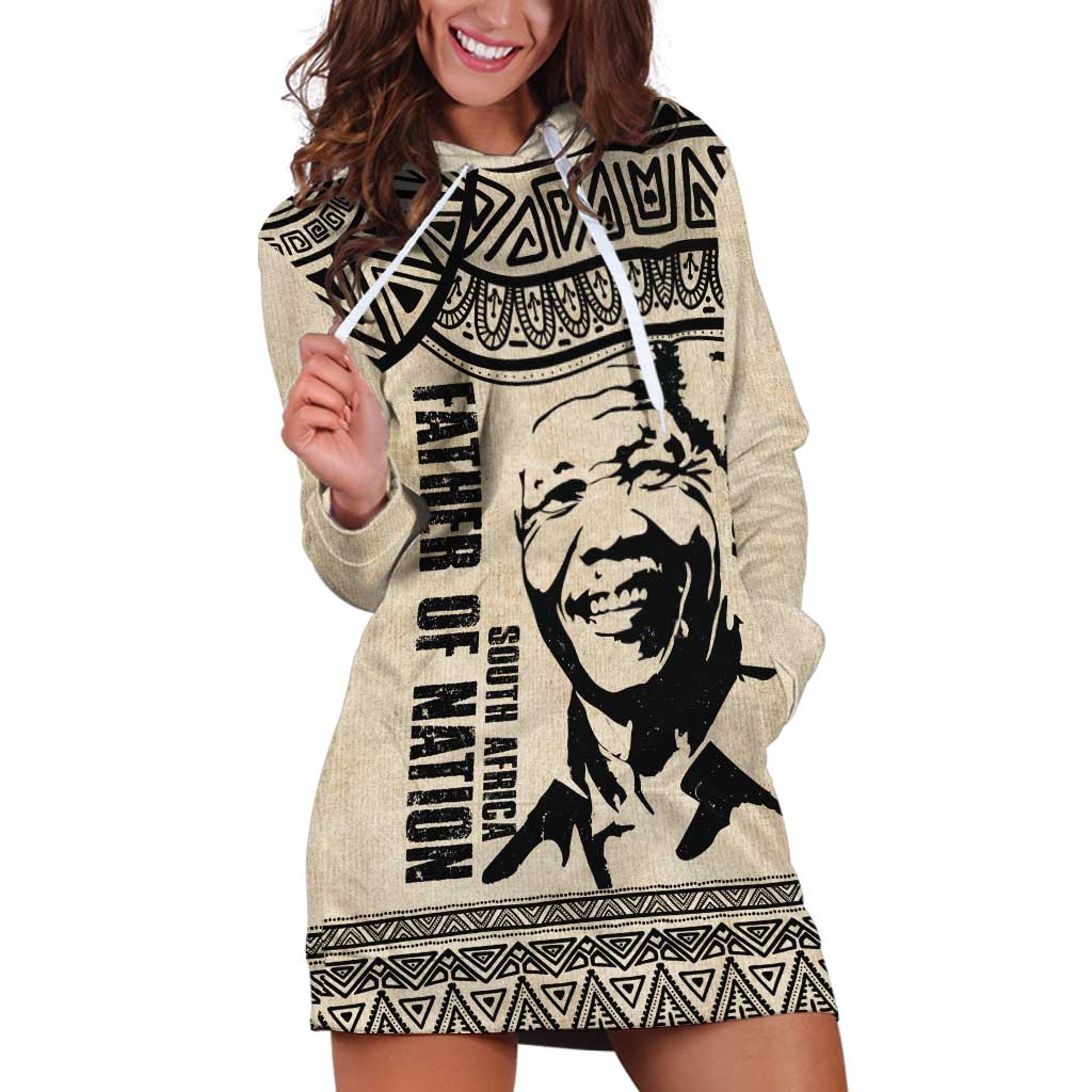 South Africa Nelson Mandela - Father Of Nation Hoodie Dress Vintage African Pattern